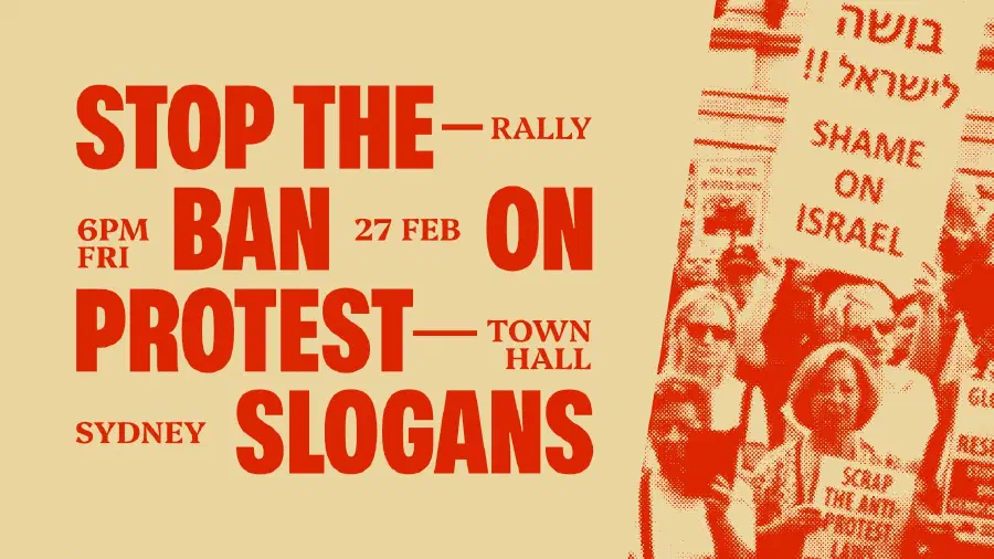Text: Stop the ban on protest slogans