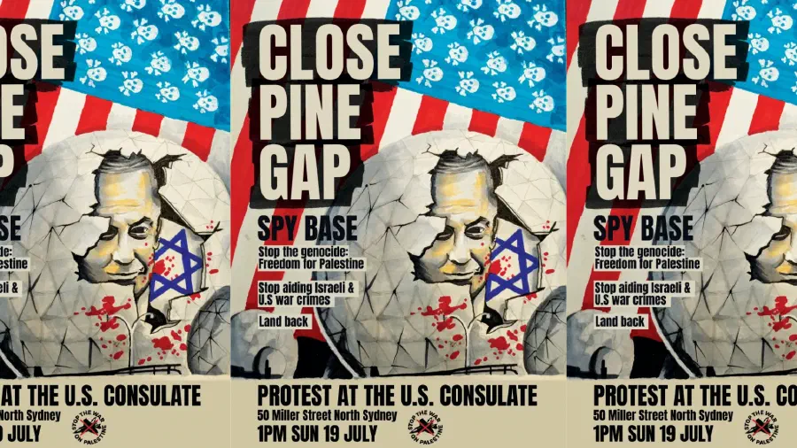 Event poster with details of the protest rally.