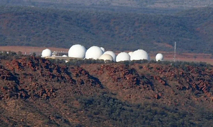 Pine Gap Defence Base, as viewed from Mount Gillen, Alice Springs